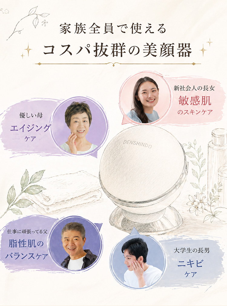 家族全員で使える